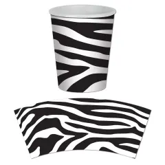 Zebra Print Beverage Cups (Pack of 12)