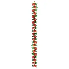 Poinsettia & Holly Garland/Column (Pack of 12)