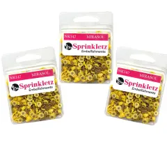 Buttons Galore Sprinkletz Embellishments for Crafts, Tiny Polymer Clay Shapes & Unique Designs - Mirasol - 3 Pack