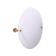 Pipeline Collection Frameless Oval Wall Mounted Tilt Mirror - Brushed Bronze