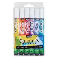 Pebeo Colorex Refillable Markers - Set of 12, Essentials