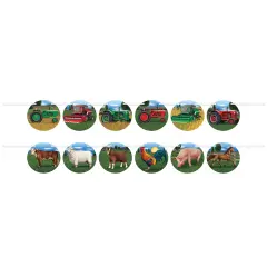 Tractor & Farm Animal Streamer Set, (Pack Of 12)