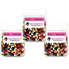 Buttons Galore Sprinkletz Embellishments for Crafts, Tiny Polymer Clay Shapes & Unique Designs - Mouse Ears - 3 Pack