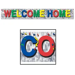 Metallic Welcome Home Fringe Banner (Pack Of 12)