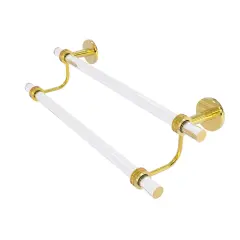 Clearview Collection 30 Inch Double Towel Bar With Dotted Accents - Polished Brass