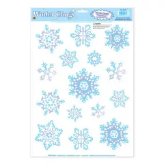 Crystal Snowflake Clings (Pack Of 12)