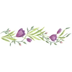 Crocus and Rosebud Vine Wall Stencil | 3023 by Designer Stencils | Floral Stencils | Reusable Art Craft Stencils for Painting on Walls, Canvas, Wood | Reusable Plastic Paint Stencil for Home Makeover | Easy to Use & Clean