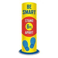 Be Smart Stand 6 Feet Apart Floor Totem, (Pack of 5)