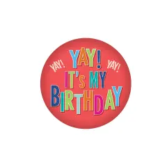 Yay! Its My Birthday Button, (Pack of 6)