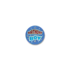 Birthday Boy Satin Button (Pack of 6)