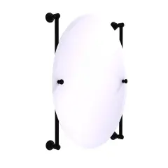 Carolina Collection Oval Frameless Rail Mounted Mirror - Matte Black