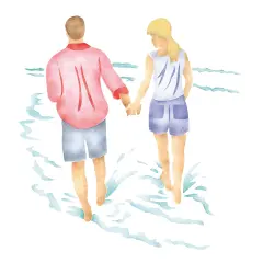 Beach Adult Couple Wall Stencil | 2965 by Designer Stencils | Outdoor Stencils | Reusable Art Craft Stencils for Painting on Walls, Canvas, Wood | Reusable Plastic Paint Stencil for Home Makeover | Easy to Use & Clean Art Stencil
