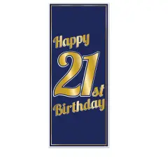 21st Birthday Door Cover, (Pack of 12)