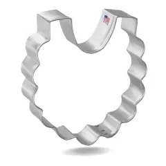 Baby Bib Cookie Cutter 3.25", CookieCutter.com, Tin Plated Steel, Handmade in the USA