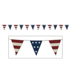 Americana Fabric Pennant Banner, (Pack of 12)