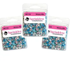Buttons Galore Colorful Polymer Clay Embellishments for Craft Scrapbooks Cardmaking (Wintry Mix, 1,800 Pieces - 36 Grams)