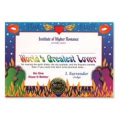 World'S Greatest Lover Certificate (Pack of 6)