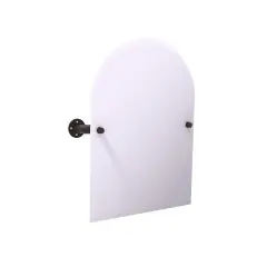 Pipeline Collection Frameless Arched Top Wall Mounted Tilt Mirror - Matte Black