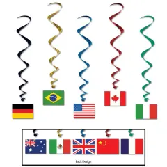 International Flag Whirls (Pack of 6)