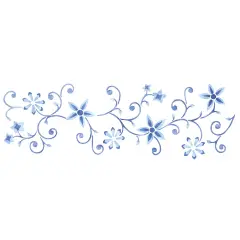 Scrolly Flowers Wall Stencil Border | 3293 by Designer Stencils | Pattern Stencils | Reusable Stencils for Painting | Safe & Reusable Template for Wall Decor | Try This Stencil Instead of a Wallpaper | Easy to Use & Clean Art Stencil Pattern