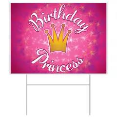Plastic Birthday Princess Yard Sign, (Pack Of 6)
