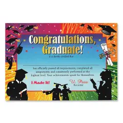 Congratulations Graduate Certificate (Pack of 6)