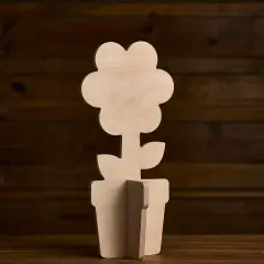 18 in. Unfinished Wooden Slotted Standing Flower