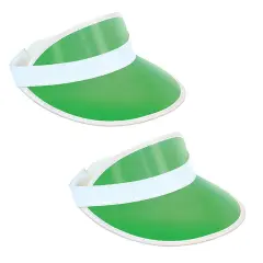Clear Green Plastic Dealer's Visor (Pack of 12)