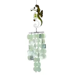 In the Breeze 7013 - 36 Inch Seahorse Capiz Breeze Wind Chime - Capiz Shell Wind Chime
