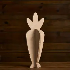 17 in. Unfinished Wooden Slotted Standing Carrot