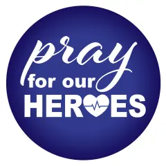 Pray For Our Heroes Button, (Pack of 6)