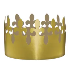 Gold Foil Fleur De Lis Crown (Pack of 72)