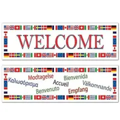 International Welcome Banners (Pack of 12)