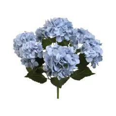 6-Pack: Blue Hydrangea Bush with 7 Silk Flowers & Leaves by Floral Home Artificial Flowers
