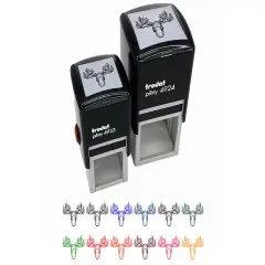 Moose Head Self-Inking Rubber Stamp Ink Stamper Pink