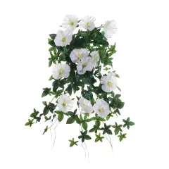 Allstate Morning Glory Artificial Floral Hanging Bush Spray- 20" - Cream Ivory