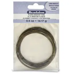 Beadalon Memory Wire Large Bracelet .62mm .35oz-Antique Brass - 30 Coils
