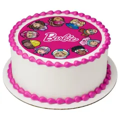 Barbie&trade; She Does It All Edible Cake Topper Image - 7.5" Round