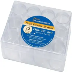 Clear Bead Organizer Storage Case, Clear Bead Holder with 12 Small Containers, 6.25&rdquo; x 4.75&rdquo; x 2.08&rdquo;