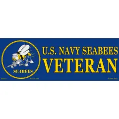 U.S. Navy Seabees Veteran Bumper Sticker 3"X6-1/2"