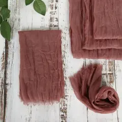 10 Cheesecloth Gauze Cotton Dinner Table Napkins Mauve