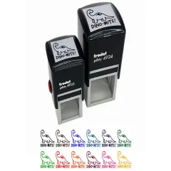 Dino-mite Dynamite Dinosaur Teacher School Recognition Self-Inking Rubber Stamp Ink Stamper Brown