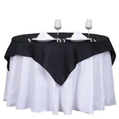 10Pcs Polyester Tablecloth 54 X 54 Inch Black