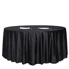 120-Inch Classic Round Premium Velvet Tablecloth Black