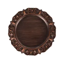 6 Dark Brown 13 in Aristocrat Style Round CHARGER PLATES