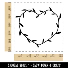 Heart Shaped Rustic Wreath Wedding Decor Self-Inking Rubber Stamp Ink Stamper Black