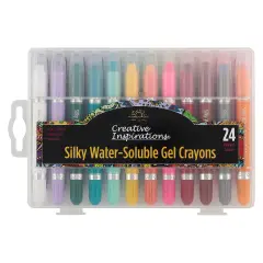 Creative Inspirations Silky Water-Soluble Gel Crayons - Professional Gel Crayons for All Ages, Artists, Scrapbooking, Travel, & More! - Set of 24
