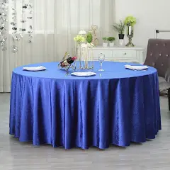 120-Inch Classic Round Premium Velvet Tablecloth Royal blue