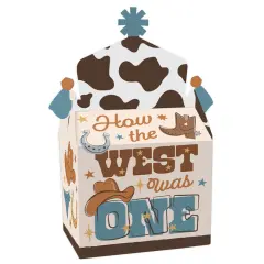 Big Dot of Happiness My First Rodeo - Treat Box Party Favors - Little Cowboy 1st Birthday Party Goodie Gable Boxes - Set of 12