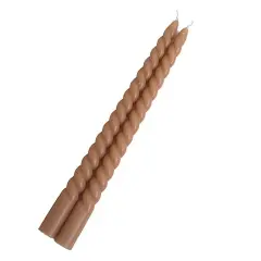 12 Unscented 11 in Long Spiral Premium Wax Taper CANDLES Beige